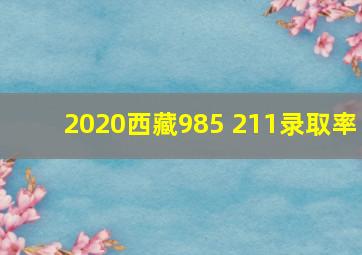 2020西藏985 211录取率